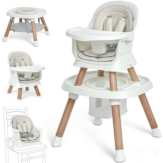 Baby High Chair, 14-in-1 Convertible Infant and Toddler High Chair, Booster Seat with Tray