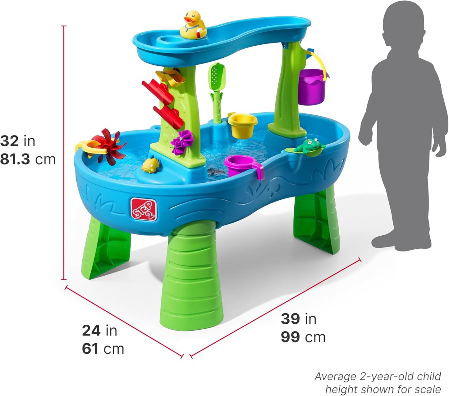 Rain Shower and Unicorn Water Table with 13 Piece Water Toys, Kids Water and Sand Activity Sensory Toy Set